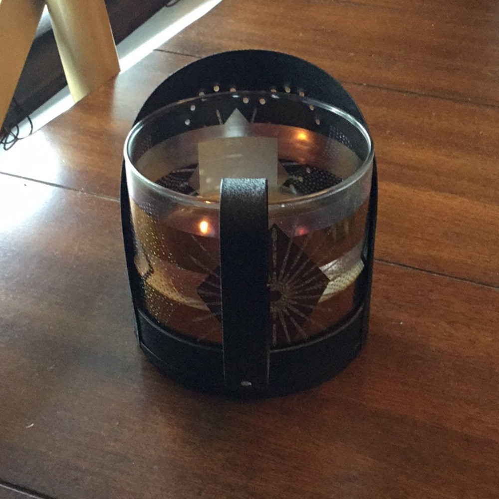 Whimsygoth Rustic Farmhouse Black Metal Candle Jar Holder - Picture 5 of 8